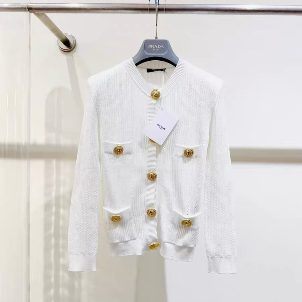 Authentic Balmain White Knitwear